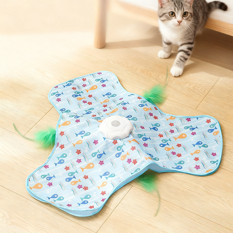 Cat Play Mat with Hidden Spring – Interactive Hunting Game