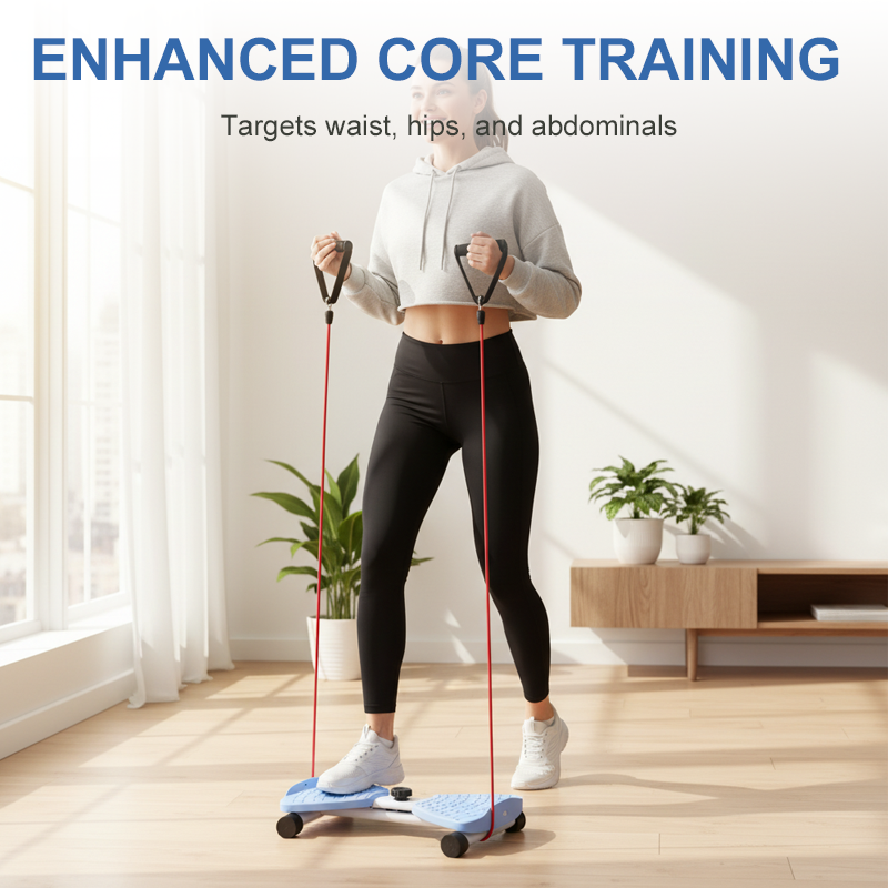 Stepper with resistance bands for full-body workout
