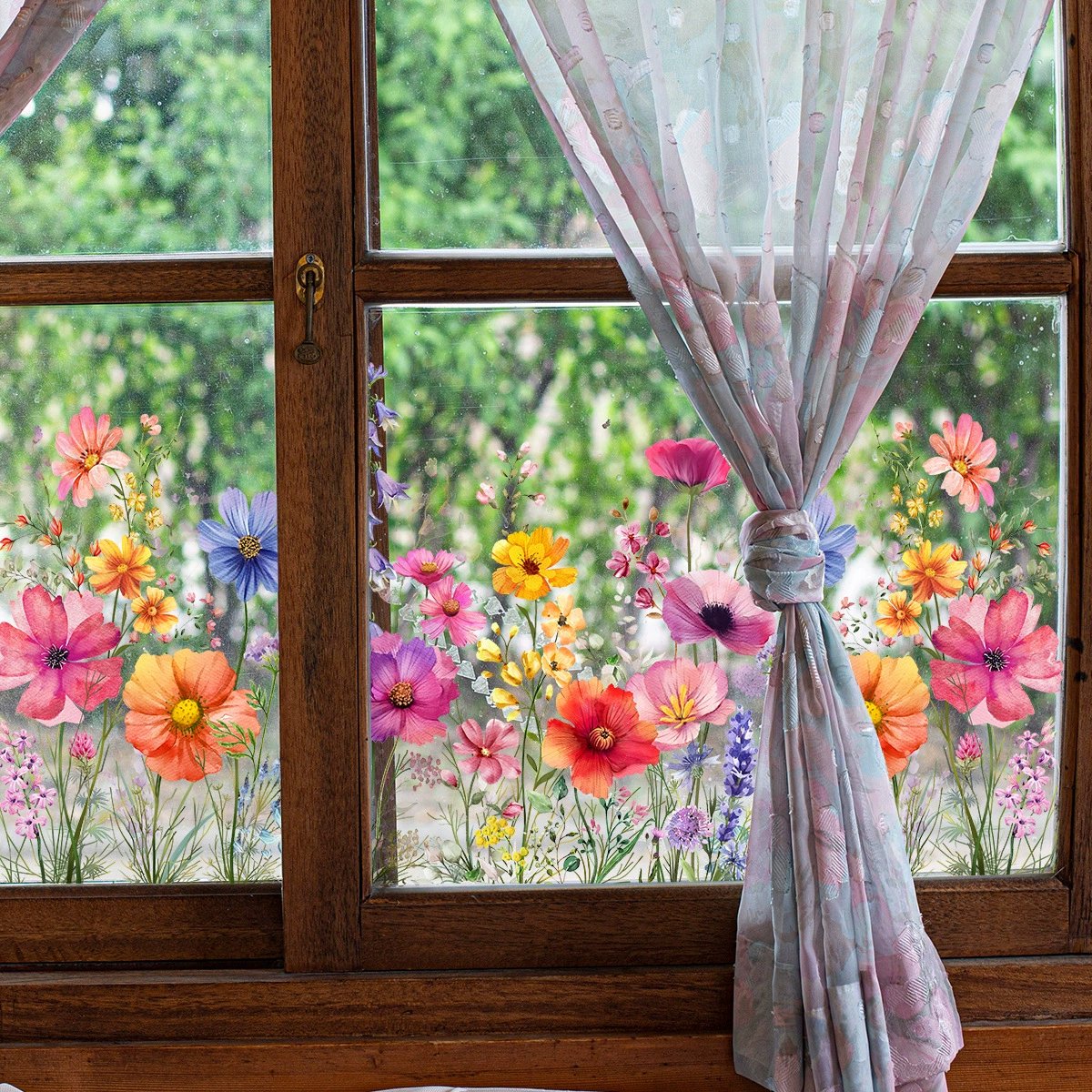 Window Stickers with Flower and Butterfly Designs