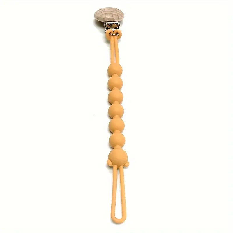 Silikon Schnullerkette mit Holzclip – Bär Design, BPA-frei