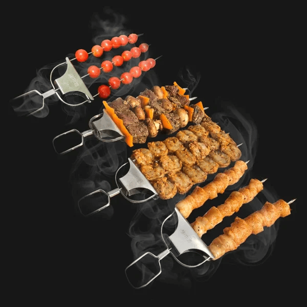 Grill Skewer Set with Scraper (Set of 3)