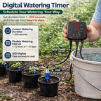 Solar watering system for 12 plants with digital timer