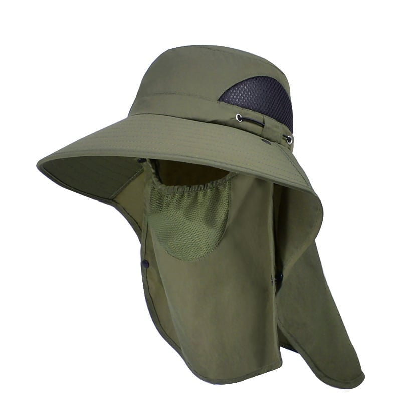 Sonnenhut mit abnehmbarem Nackenschutz und Gesichtsmaske