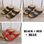 Orthopedic wedge sandals with arch support