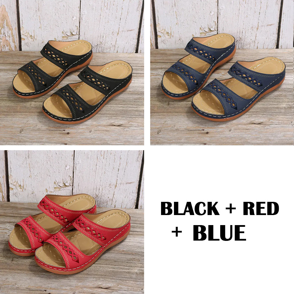 Orthopädische Keilsandalen mit Fußgewölbestütze