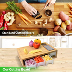Bamboo cutting board with 4 graters and storage boxes cm