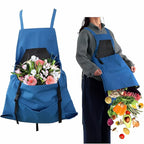 Garden apron with kangaroo pocket and adjustable straps