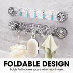 Self-adhesive wall hook strip with foldable hooks – no drilling needed