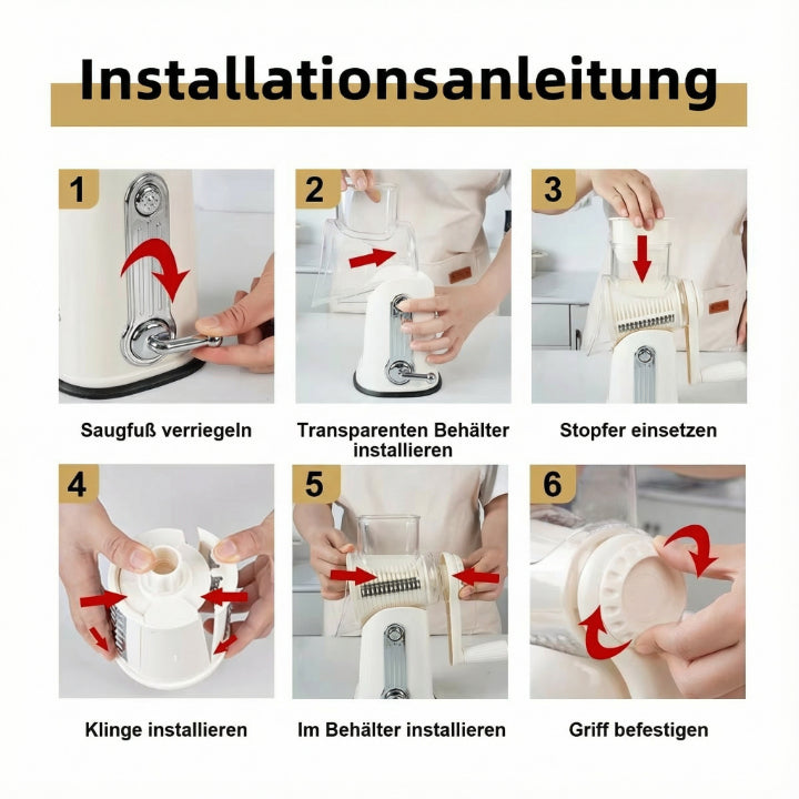 Manuelle 5-in-1 Trommelreibe