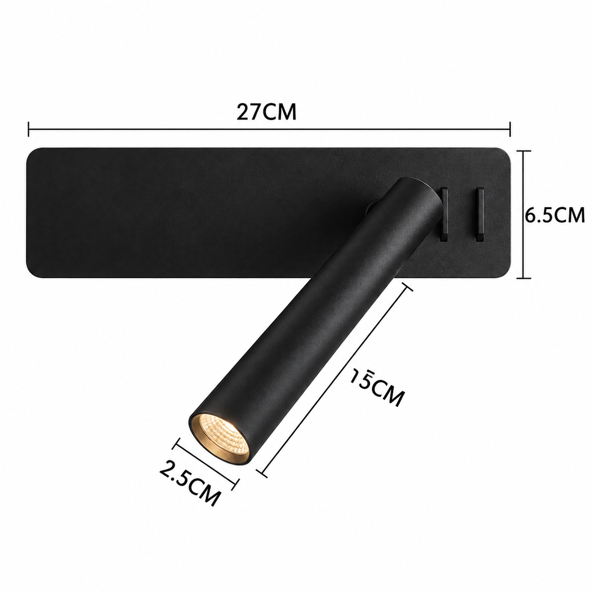 LED-Leselampe drehbar für Bett und Wohnbereich