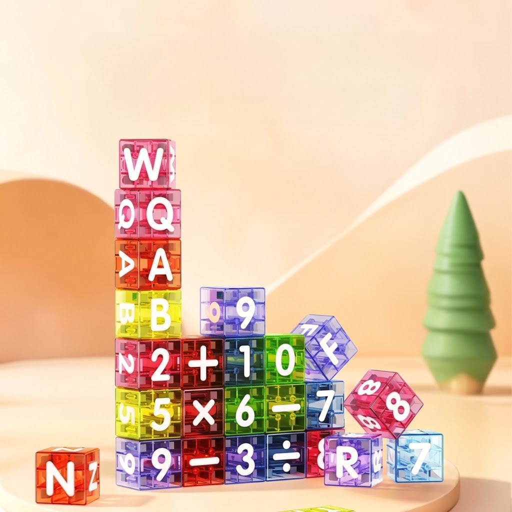 Magnetische Buchstabenwürfel 40-teilig mit Zahlen