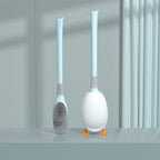 Toilet brush with long handle and soft bristles