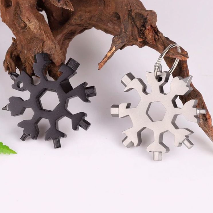 18-in-1 Multitool Edelstahl Schneeflocke-Design