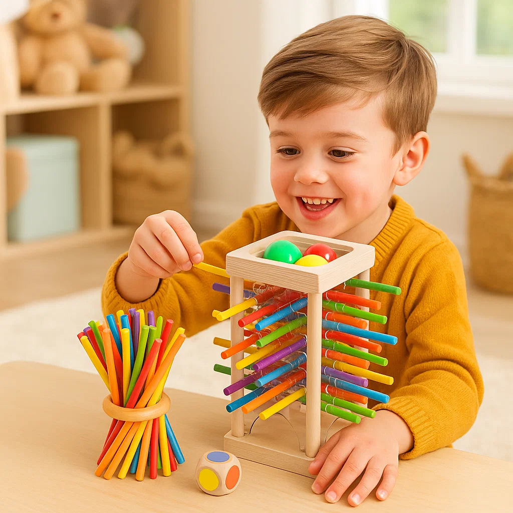 Holzstäbchen-Stapelspiel 3-in-1 – Fähigkeitenaufbau -   Mivoza Deutschland