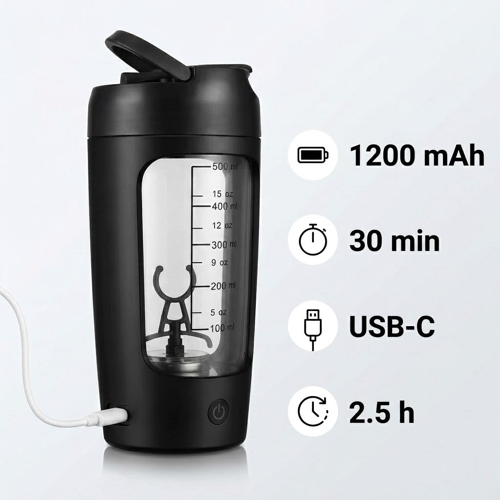 Elektrischer Protein-Shaker mit Akku, 500 ml, USB-C