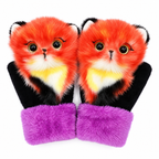 Fäustlinge Tiermotiv mit flauschigem Strickstoff