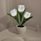 Tulip LED Table Lamp in Ceramic Pot – Warm Decorative Light