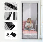 Magnetic fly screen door with automatic closure