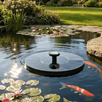 Solar fountain with LED lighting for pond