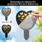 Butterfly Heart Memorial Plaque made of Acrylic with Warm White LED
