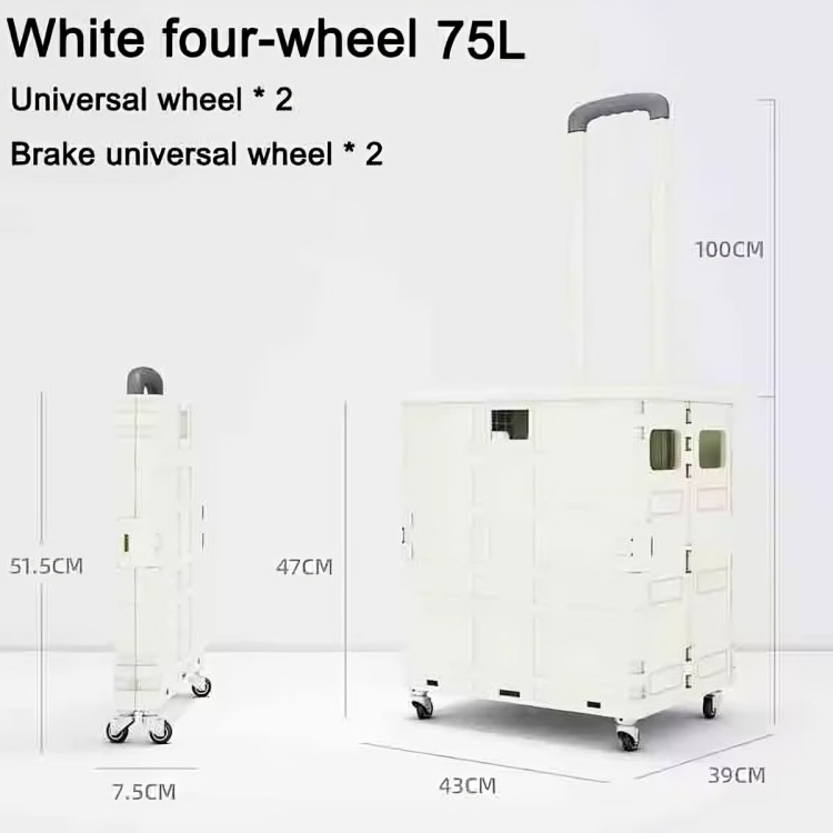 Foldable transport trolley with stair wheels