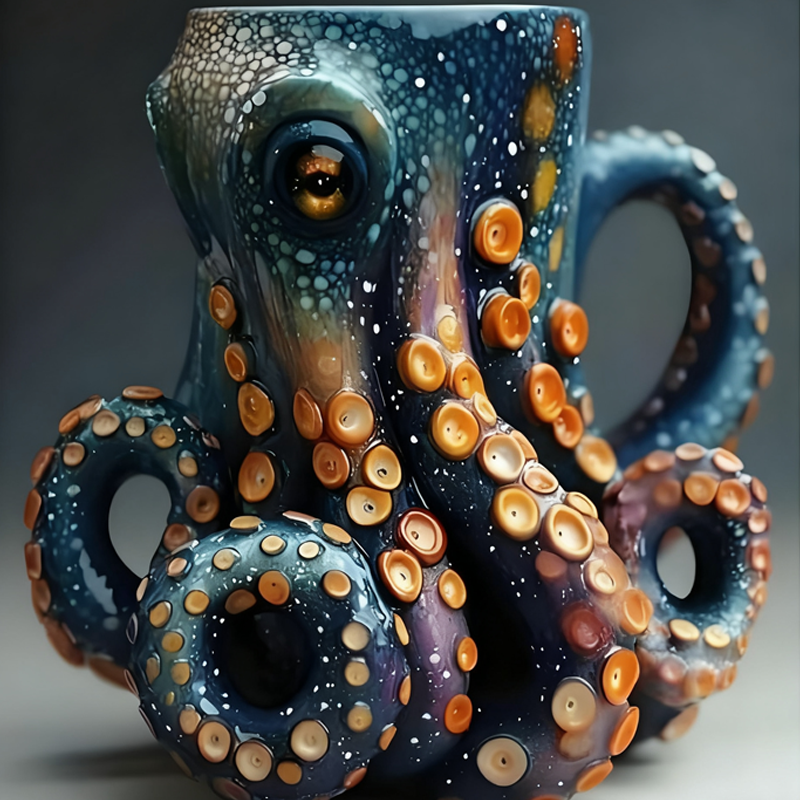 3D-Tasse mit Motorblock-Design – Kunstvolle Kaffeetasse