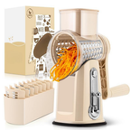 Rotary Grater with 5 Interchangeable Blades – Suction Cup Mount