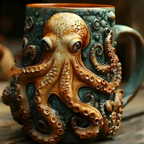 3D Mug with Engine Block Design – Artistic Coffee Cup