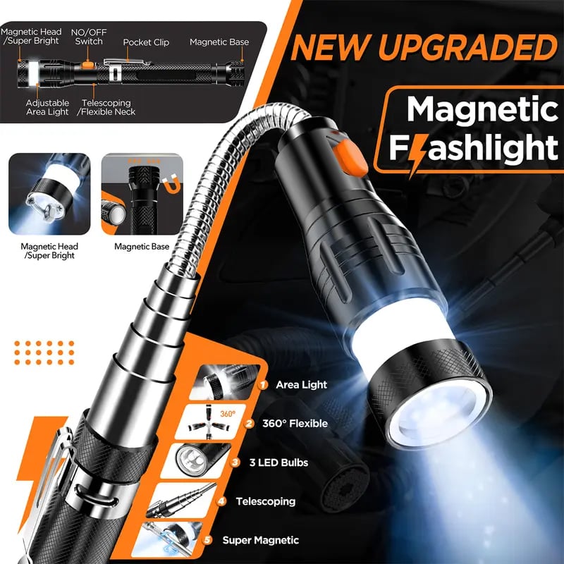 Magnetgreifer mit LED – 57,5 cm ausziehbar für schwer erreichbare Stellen