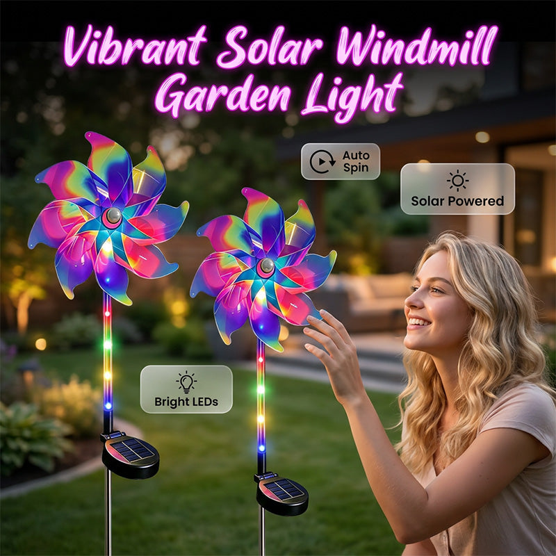 Solar garden windmill with LED lighting – Colorful windmill
