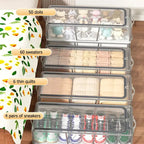Transparent stackable shoe boxes with front opening
