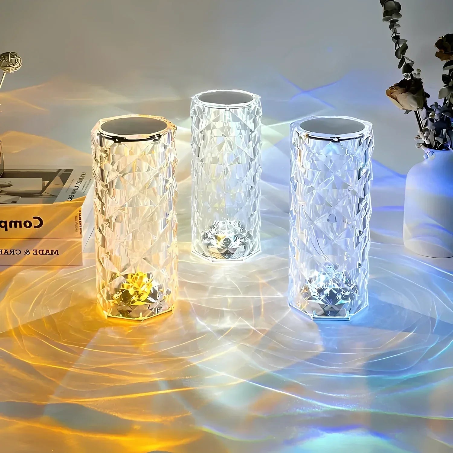 LED Touch Lampe Kristalloptik mit 16 Farben