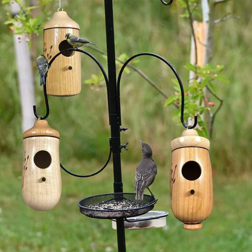 Kolibri-Futterhaus Holz mit Naturmotiv – 13 cm hoch, wetterfest