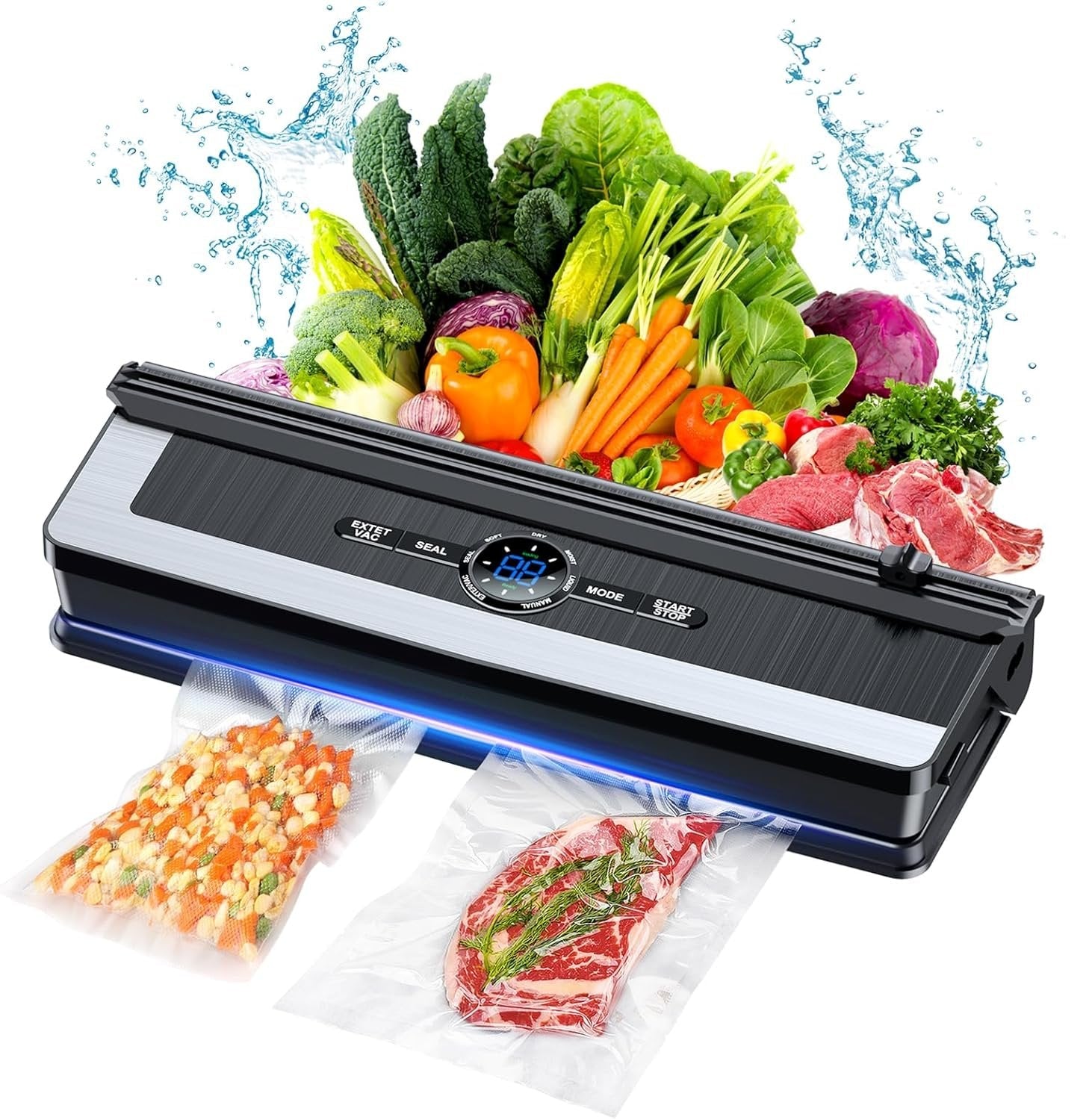 Vacuum sealer with built-in cutter – Less food waste
