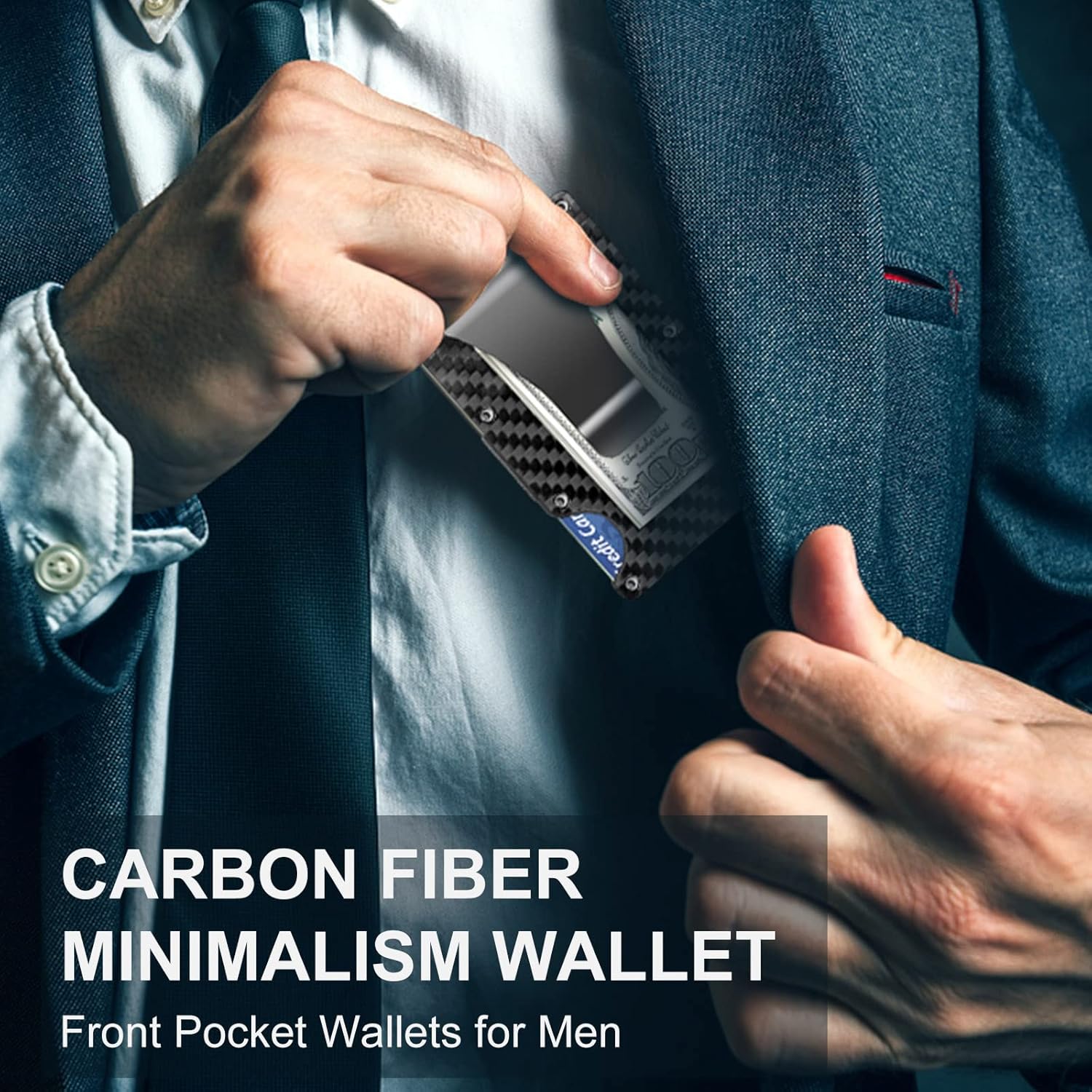 Slim Card Holder with Money Clip – RFID Protection