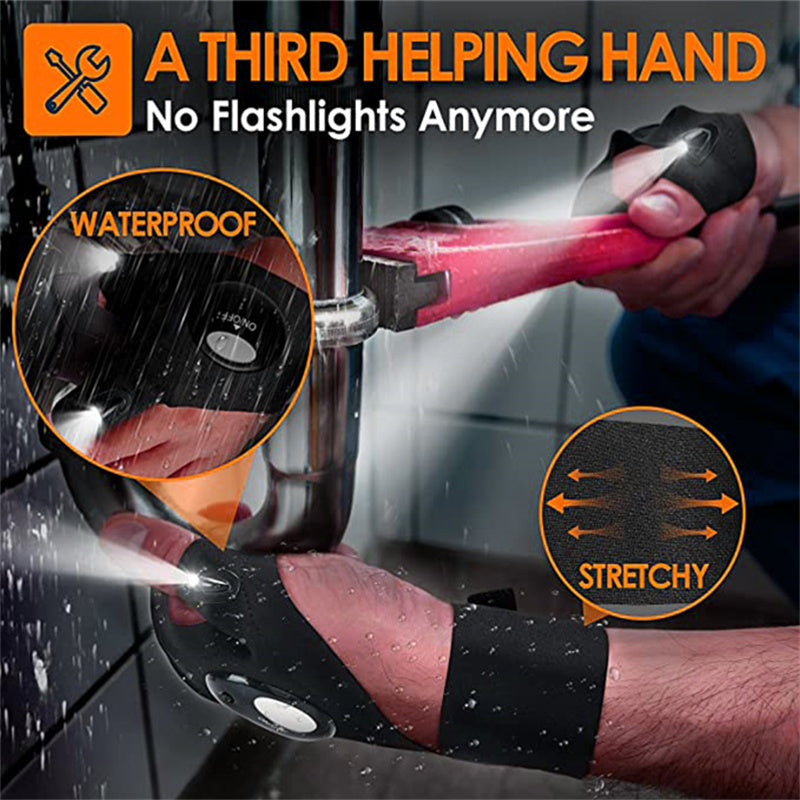 LED gloves with integrated lights