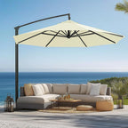 Water-repellent replacement parasol cover with ventilation opening
