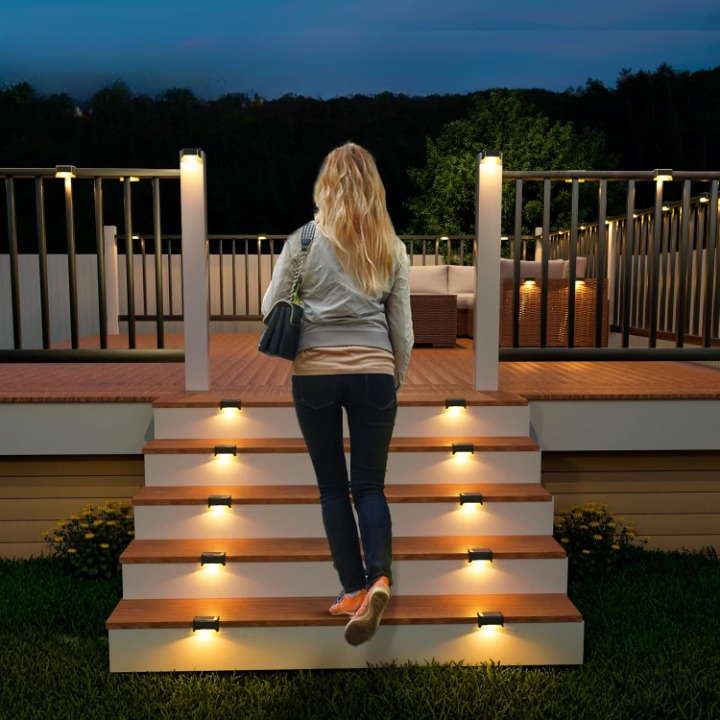 Solar-Terrassenleuchten 4er Set – Bewegungsmelder & IP65