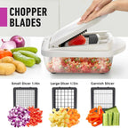 Vegetable Cutter with 8 Blades – Chopping, Slicing, Grating, and Dicing