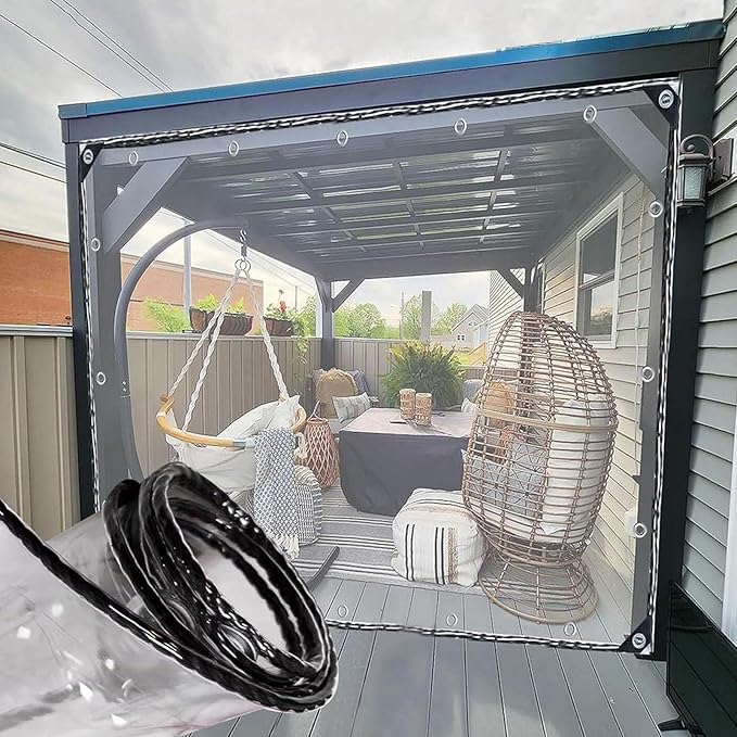 Translucent PE Protective Tarp with Eyelets — Weatherproof & Transparent
