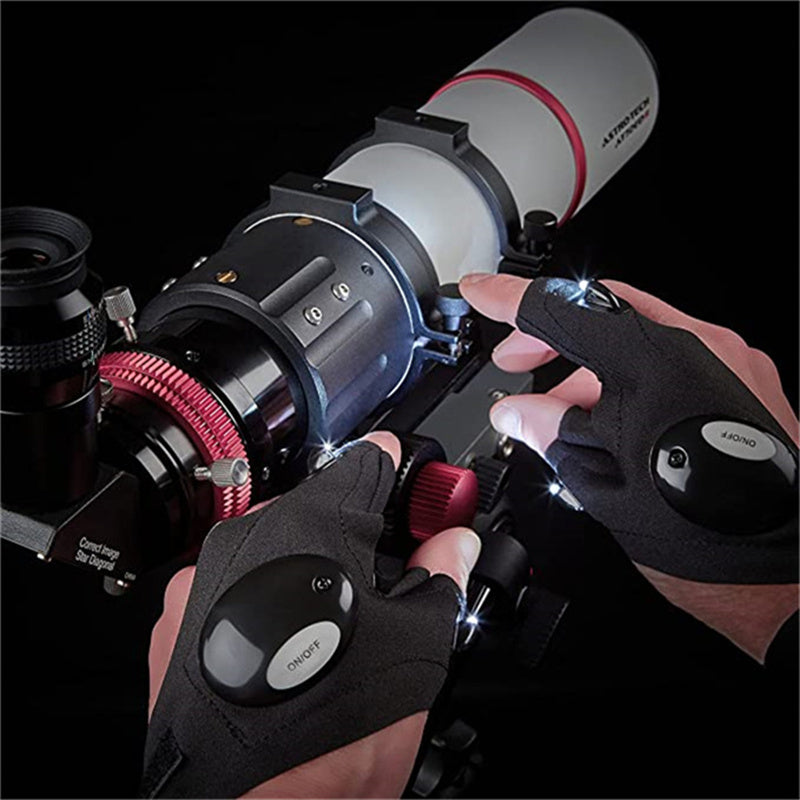 LED gloves with integrated lights