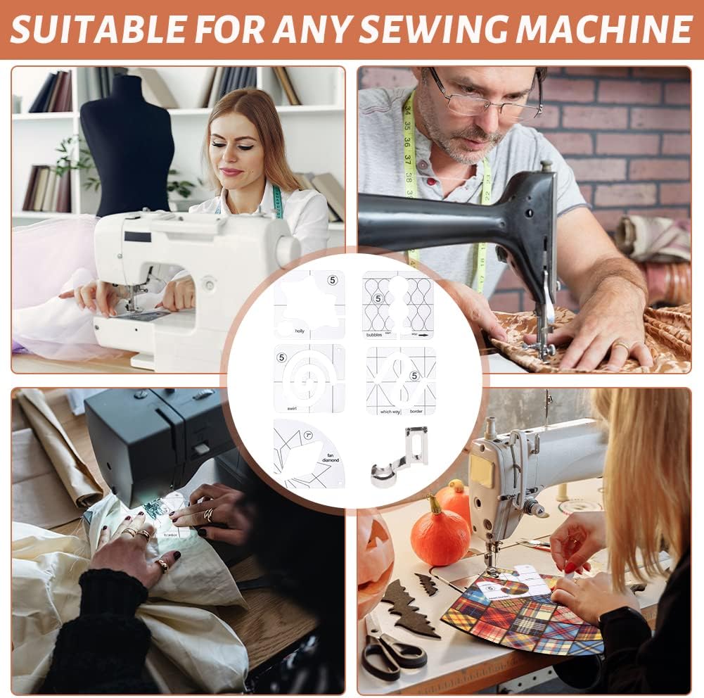 Quilting-Schablonen Set mit 11 Vorlagen für Freies Nähen