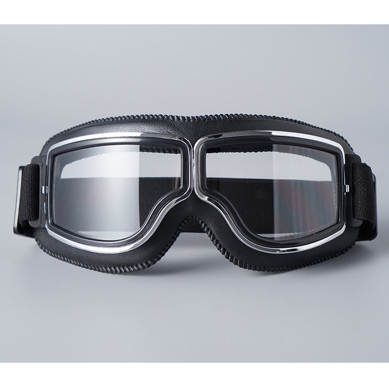 Vintage motorcycle goggles with adjustable elastic band