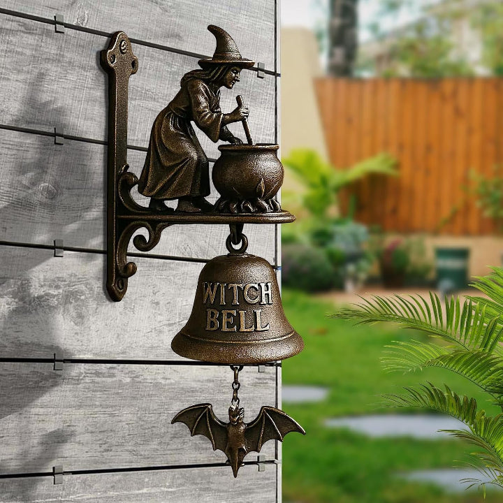 Türglocke Hexe Gusseisen Antik-Bronze