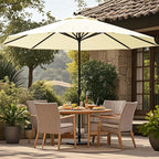 Water-repellent replacement parasol cover with ventilation opening