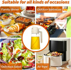 2-in-1 Oil Spray Bottle & Pourer – 470 ml Glass