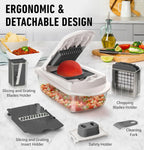 Vegetable Cutter with 8 Blades – Chopping, Slicing, Grating, and Dicing