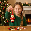 DIY Christmas ornaments made from buttons, craft kit with thread and accessories