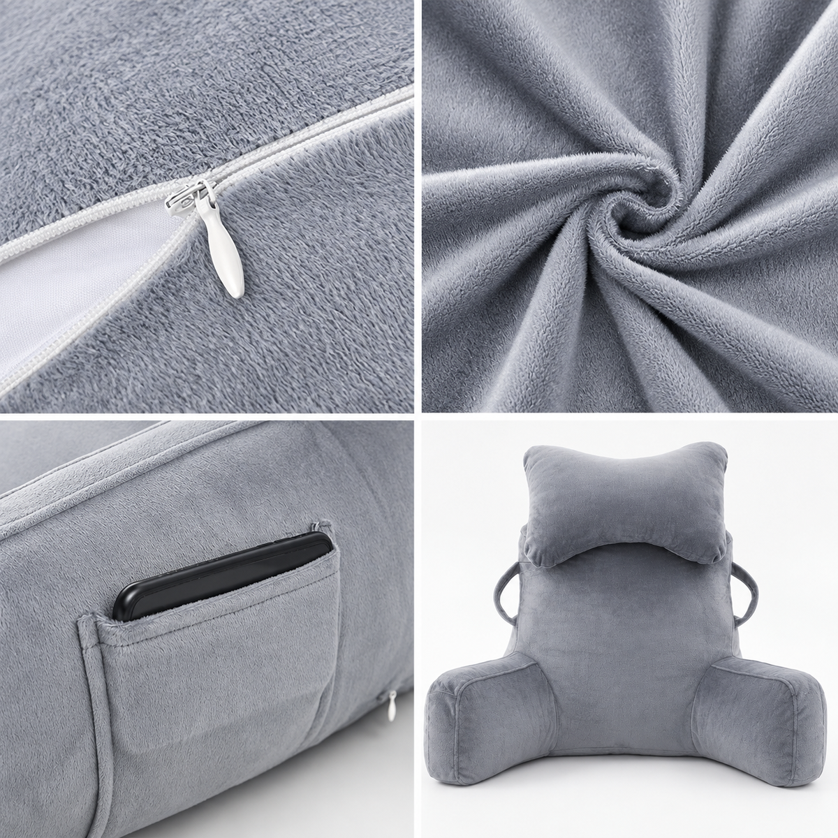 Rückenkissen Lesekissen mit Armlehnen und Nackenrolle