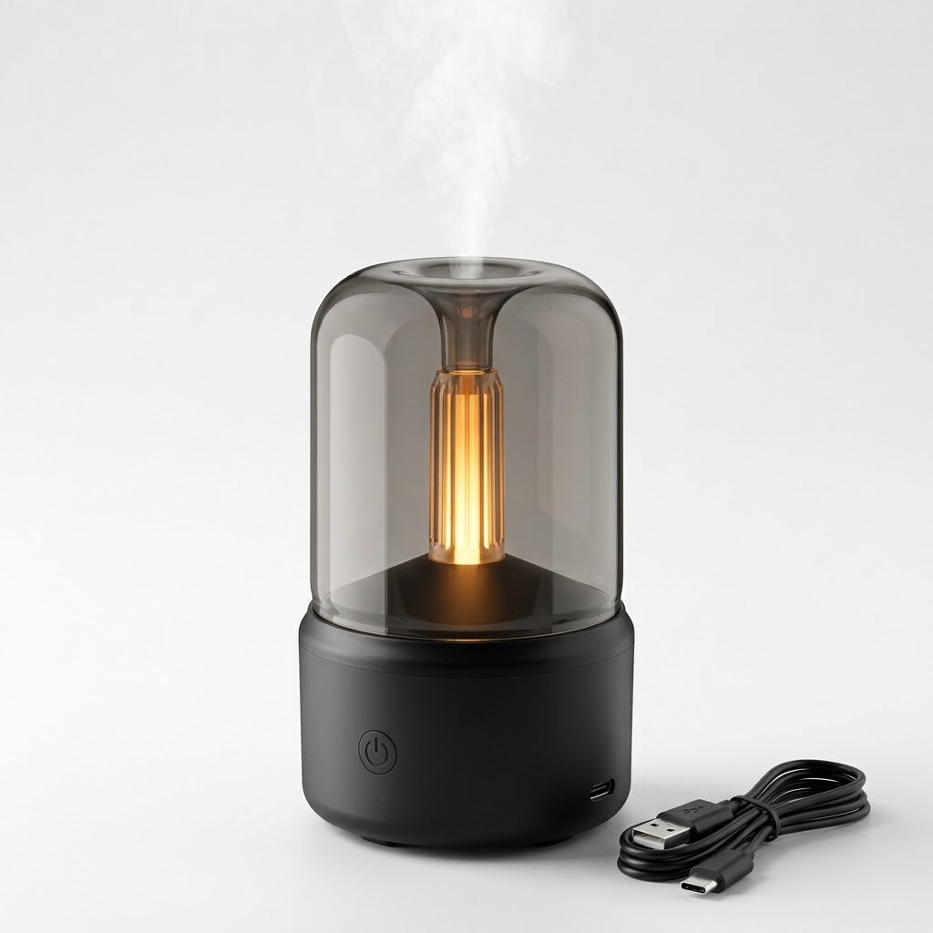 Aroma-Diffuser mit Kerzenlicht-Effekt und Luftbefeuchter
